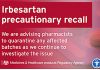 MHRA: Thu hồi chế phẩm chứaIrbesartan và tiếp tục điều tra về việc các chế phẩm chứa hoạt chất nhóm sartan nhiễm tạp chất irbesartan