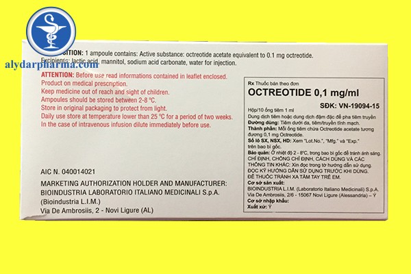Chống chỉ định Thuốc Octreotide 0,1mg/ml