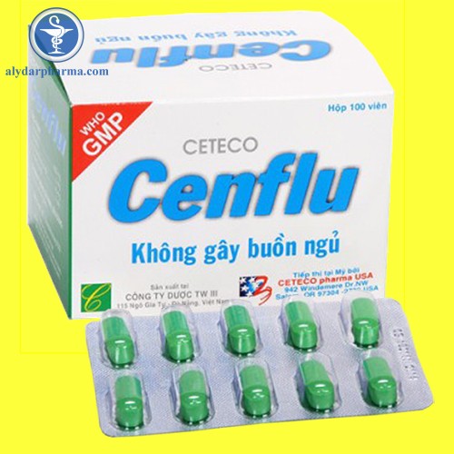 Hình ảnh hộp và vỉ thuốc Cenflu