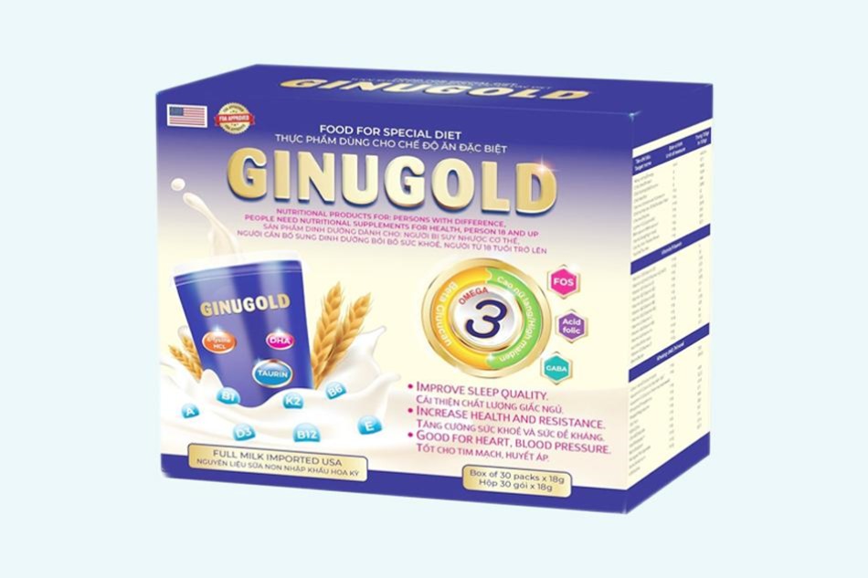 Hộp sản phẩm Sữa ngủ ngon Ginugold 