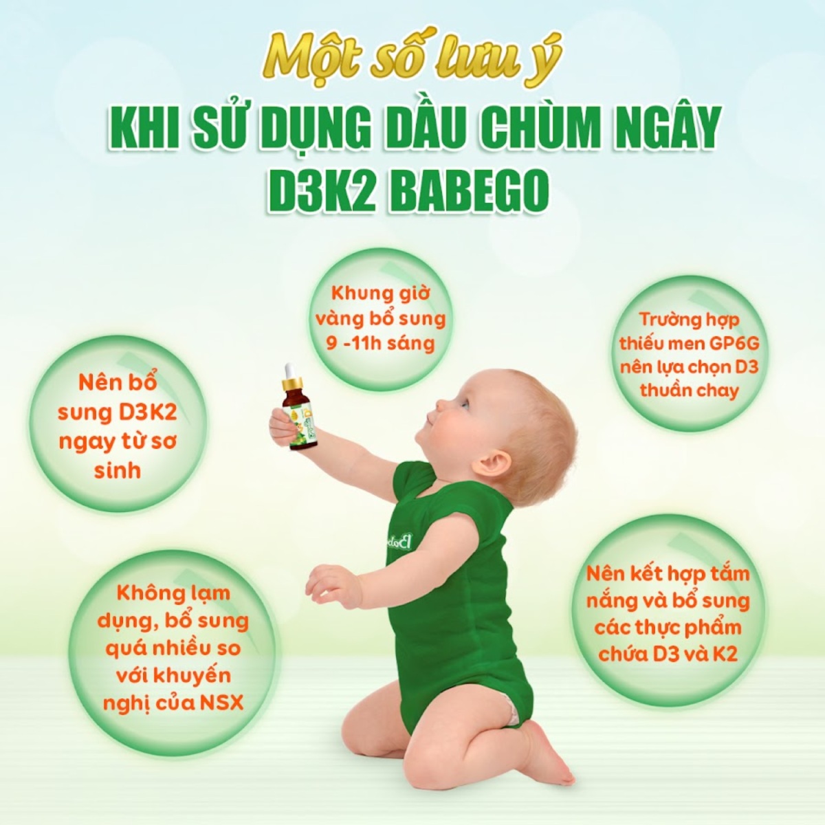 Lưu ý khi sử dụng dầu chùm ngây D3K2 Babego